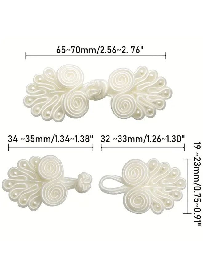 10 قطعة من أزرار الخياطة النايلون البيضاء العاجية لصنع السترات الصوفية والحرف الملابس ومثبتاتها - Image 2